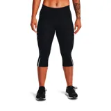 Calza capri deportiva Under Armour Fly Fast 3.0 Speed, color negro con detalles reflectivos, confeccionada en tejido HeatGear® ligero de secado rápido, con perforaciones láser para ventilación, cintura de talle medio con cordón interior y bolsillo lateral.