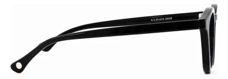 Armazón de acetato negro con forma panto, puente con detalle distintivo y patillas con núcleo de metal plateado. Diseñado con materiales resistentes y flexibles, y patillas antideslizantes.