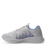 Championes deportivos Push modelo Kore, color gris con detalles en azul en el interior y estructura lateral semitransparente. Presentan cierre con cordones y suela con relieve.