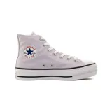 Championes Converse Chuck Taylor All Star Lift de caña alta, color lila, con plataforma blanca y detalles en negro.