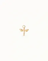 Dije de piercing dorado con forma de libélula.