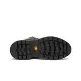 Bota de caña media Caterpillar modelo Colorado Sneaker WP, color negro con detalles en amarillo, combinando diseño de bota clásica y suela de zapatilla. Confeccionada en cuero tipo nubuck y gamuza, con cordones bicolor, ojales metálicos y logo de la marca en el lateral y lengüeta.