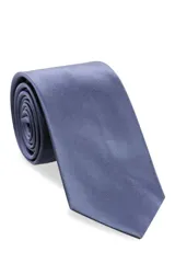 Corbata lisa de poliéster en color azul acero, con diseño clásico y acabado satinado.