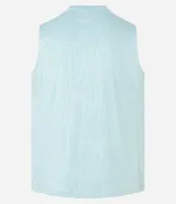 Musculosa deportiva Get Over para hombre, de color negro con estampa heat print sutil y detalles de líneas reflectivas en los hombros. Confeccionada en tejido de malla de poliéster respirable con tecnología Dry, cuenta con cuello redondo y corte regular.