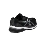 Championes de running Asics modelo Gel-Nagoya 5, color negro con detalles en gris y blanco, confeccionados en malla transpirable y suela con amortiguación.