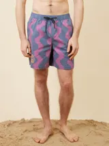 Short de baño estampado con cintura en contraste.