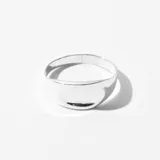 Anillo plateado con forma de domo.