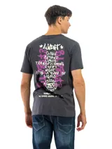 Remera de algodón preencogido color azul oscuro, con cuello en V y estampado frontal en blanco con la palabra "Morgenstern" en tipografía gótica.