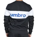 Buzo de hombre Umbro Vintage II, color gris oscuro con mangas raglán blancas y logo de la marca bordado en el pecho.