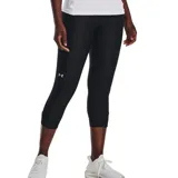 Calza capri deportiva Under Armour negra con logo en la pierna izquierda.