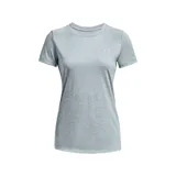 Remera deportiva Under Armour de mujer, color gris jaspeado, de corte amplio y tejido UA Tech de secado rápido.