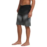 Short de baño Billabong Fluid Pro 21" de diseño largo, con estampa degradada en tonos negro y gris, y cordón ajustable en la cintura.