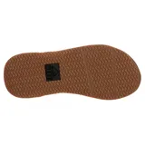 Ojotas Reef Anchor negras con suela marrón y cámara de aire visible en el talón.