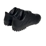 Championes de fútbol Adidas Copa Pure.4 TF, color negro, para hombre. Capellada de material sintético suave con las tres tiras características de la marca en los laterales. Suela de goma estriada para uso en canchas de césped sintético.