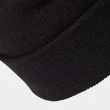 Gorro de lana Adidas Adicolor Cuff Beanie, color negro, con logo del trifolio bordado en el frente.