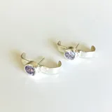 Aros trepadores de plata 950 con circonia, con opción de baño de oro 18k. Pueden usarse como trepadores simples o en par como trepador-caravana.