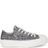 Championes Converse Chuck Taylor All Star Lift Ox con plataforma, color blanco y negro con estampado de piel de cocodrilo.
