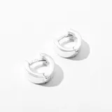 Par de aros tipo argolla de plata 925.