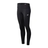 Calza larga de running New Balance Accelerate Tight, color negro con logo plateado en la pierna izquierda.