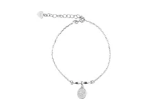 Pulsera de plata italiana 925 con cadena fina y un dije colgante en forma de gota pavé con circonias.