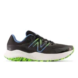 Championes de trail running New Balance DynaSoft Nitrel V5, color negro con detalles en azul y verde.
