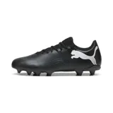 Championes de fútbol Puma Future 7 Play FG/AG, color negro con logo Puma en blanco.