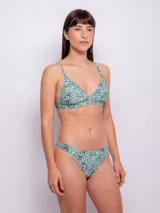 Parte inferior de bikini con estampado animal print multicolor.