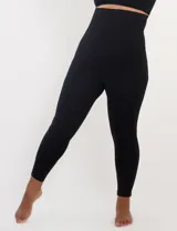 Calza negra de lycra con faja alta modeladora.