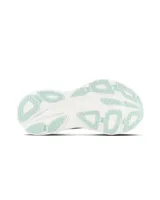 Championes Hoka Bondi 8 color celeste con detalles en lila y blanco.