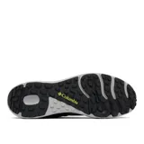 Championes de senderismo Columbia modelo Konos Trs, color gris oscuro con detalles en verde lima. Presentan empeine de malla técnica con sobrecapas sin costuras, sistema Navic Fit para ajuste en el mediopié, mediasuela Techlite+ para soporte y amortiguación, y suela Adapt Trax para tracción en diversas superficies.