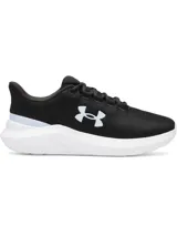 Championes de running Under Armour modelo Phade RN 3, color negro con entresuela blanca. Presentan parte superior de malla transpirable, logo de la marca en el lateral y suela de goma con amortiguación de EVA.