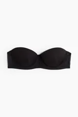 Soutien balconette negro de microfibra y malla, con copas formadas y con relleno, aros, y laterales de tejido transparente.