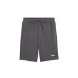 Short Puma Ess 2 de felpa color gris oscuro, con cintura elástica y logo de la marca bordado en la pierna izquierda.