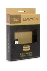 Bóxer de algodón color celeste con cintura elástica con la marca Legacy estampada.