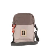 Bolso de mano Rip Curl Slim Pouch Search, color beige con detalles en marrón y correa gris.