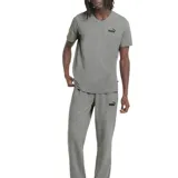 Remera Puma de hombre color negro, de corte clásico, con cuello en V y logo estampado en el pecho.