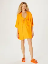 Kimono naranja de mangas 3/4.