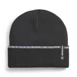 Gorro de lana negro con dobladillo y logo de BMW Motorsport.