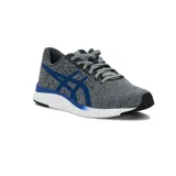 Championes Asics Streetwise, modelo de running en color gris melange con detalles en azul y suela blanca.