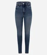 Pantalón skinny de jeans con elastano, de cintura alta y lavado dirty.