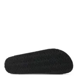 Sandalias de dos bandas negras con hebillas ajustables, base de corcho y suela de goma antideslizante.