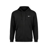 Campera deportiva Nike con cierre frontal completo, capucha ajustable con cordones y bolsillos tipo canguro. Presenta el logo de la marca bordado en el pecho.