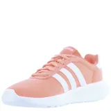 Championes Adidas Lite Racer 3.0 color salmón con las tres tiras blancas.
