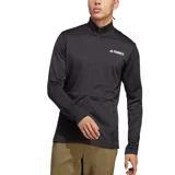 Campera Adidas Terrex de hombre, color negro, con cierre frontal y cuello alto. Logo de Adidas Terrex estampado en blanco en el pecho.