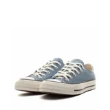 Zapatillas Converse Chuck 70 de lona color celeste, con plataforma de goma blanca y cordones blancos.