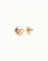Aro piercing plateado con forma de ojo y cristal Swarovski color zafiro claro.
