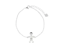 Pulsera de plata italiana 925 con dije de niño adornado con circonitas.