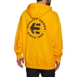 Canguro mostaza con capucha, bolsillo tipo canguro y logo de Etnies estampado en el pecho.