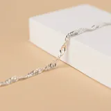 Pulsera de plata 925 con eslabones tipo Singapur.