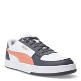 Championes urbanos Puma modelo Caven 2.0 para mujer, de color negro íntegro. Confeccionados con una parte superior de material sintético que incluye perforaciones en la puntera para mayor ventilación, cierre de cordones al tono y suela de goma. Su diseño está inspirado en la estética del básquetbol de los años 80.